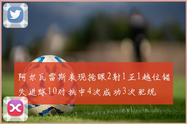 阿尔瓦雷斯表现抢眼2射1正1越位错失进球10对抗中4次成功3次犯规